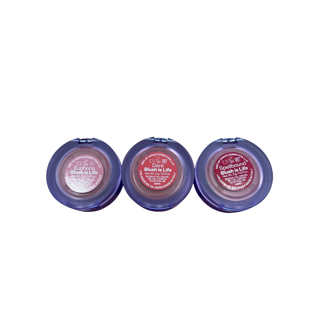 Kosas Blush is Life Powder Blush Lot of 3 Euphoria, Dare, Spellbound 2g es NWOB